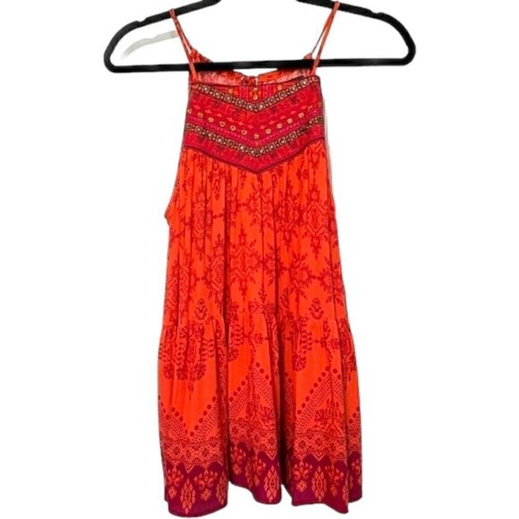 NWT Women’s Red Boho/Gypsy Loose Embellished Cami Style Flowy Tank Size S - Picture 1 of 11